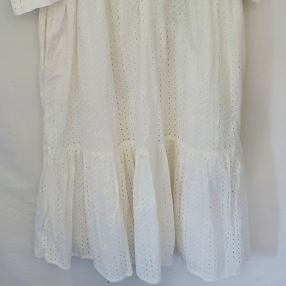 A New Day White Eyelet Puff Sleeve Midi Dress Cotton Ruffles Tiered Size XXL - Picture 6 of 15
